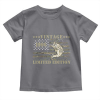 30th Birthday Fishing Vintage 1996 Limited Edition Toddler T Shirt Bass Fishing Camouflage American Flag Fisherman Gift