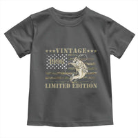 30th Birthday Fishing Vintage 1996 Limited Edition Toddler T Shirt Bass Fishing Camouflage American Flag Fisherman Gift
