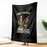Funny Santa Hunting Throw Blanket Carry The Rack Cowboy Style - Wonder Print Shop