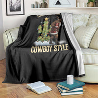 Funny Santa Hunting Throw Blanket Carry The Rack Cowboy Style - Wonder Print Shop