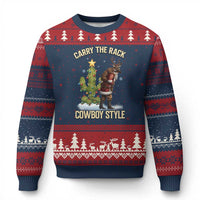 Funny Santa Hunting Ugly Christmas Sweater Carry The Rack Cowboy Style - Wonder Print Shop
