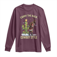 Funny Santa Hunting Long Sleeve Shirt Carry The Rack Cowboy Style - Wonder Print Shop