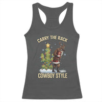 Funny Santa Hunting Racerback Tank Top Carry The Rack Cowboy Style - Wonder Print Shop