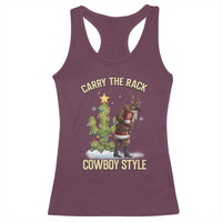 Funny Santa Hunting Racerback Tank Top Carry The Rack Cowboy Style - Wonder Print Shop