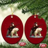 Funny Santa Gun Christmas Ceramic Ornament - Wonder Print Shop