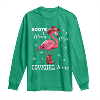 Cowboy Flamingo Long Sleeve Shirt Boots And Bling It Is A Cowgirl Thing - Wonder Print Shop