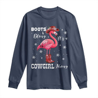 Cowboy Flamingo Long Sleeve Shirt Boots And Bling It Is A Cowgirl Thing - Wonder Print Shop