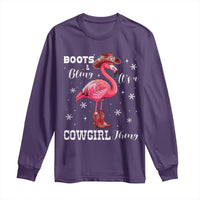Cowboy Flamingo Long Sleeve Shirt Boots And Bling It Is A Cowgirl Thing - Wonder Print Shop