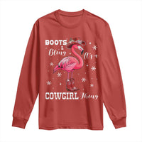 Cowboy Flamingo Long Sleeve Shirt Boots And Bling It Is A Cowgirl Thing - Wonder Print Shop