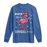 Cowboy Flamingo Long Sleeve Shirt Boots And Bling It Is A Cowgirl Thing - Wonder Print Shop