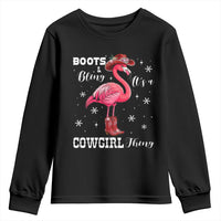 Cowboy Flamingo Youth Sweatshirt Boots And Bling It Is A Cowgirl Thing - Wonder Print Shop