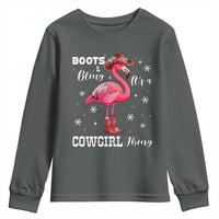 Cowboy Flamingo Youth Sweatshirt Boots And Bling It Is A Cowgirl Thing - Wonder Print Shop
