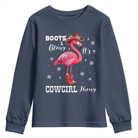 Cowboy Flamingo Youth Sweatshirt Boots And Bling It Is A Cowgirl Thing - Wonder Print Shop