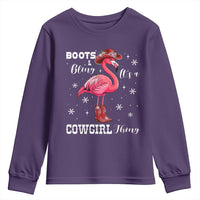 Cowboy Flamingo Youth Sweatshirt Boots And Bling It Is A Cowgirl Thing - Wonder Print Shop