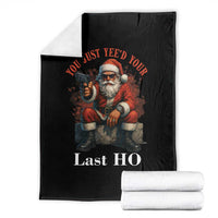 Funny Santa Gun Christmas Throw Blanket You Just Yeed Your Last Ho - Wonder Print Shop