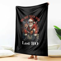 Funny Santa Gun Christmas Throw Blanket You Just Yeed Your Last Ho - Wonder Print Shop