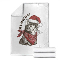 Cowboy Cat Christmas Throw Blanket Meowdy Western Rodeo - Wonder Print Shop