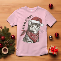 Cowboy Cat Christmas T Shirt Meowdy Western Rodeo - Wonder Print Shop