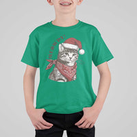Cowboy Cat Christmas T Shirt For Kid Meowdy Western Rodeo - Wonder Print Shop