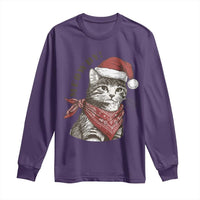 Cowboy Cat Christmas Long Sleeve Shirt Meowdy Western Rodeo - Wonder Print Shop