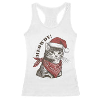Cowboy Cat Christmas Racerback Tank Top Meowdy Western Rodeo - Wonder Print Shop