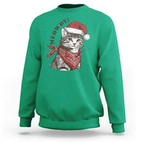 Cowboy Cat Christmas Sweatshirt Meowdy Western Rodeo - Wonder Print Shop