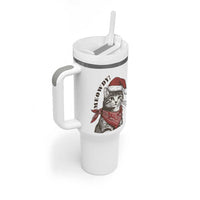 Cowboy Cat Christmas Tumbler With Handle Meowdy Western Rodeo - Wonder Print Shop