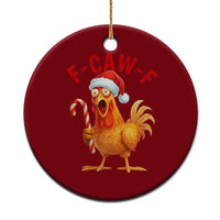 Christmas F Caw F Ceramic Ornament Funny Chicken Meme - Wonder Print Shop