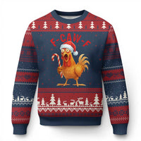 Xmas F Caw F Ugly Christmas Sweater Funny Chicken Meme - Wonder Print Shop