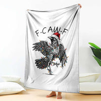 Christmas F Caw F Throw Blanket Funny Black Crow Meme - Wonder Print Shop