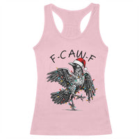 Christmas F Caw F Racerback Tank Top Funny Black Crow Meme - Wonder Print Shop