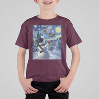 Christmas Snowman Starry Night T Shirt For Kid - Wonder Print Shop