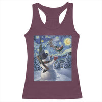Christmas Snowman Starry Night Racerback Tank Top - Wonder Print Shop