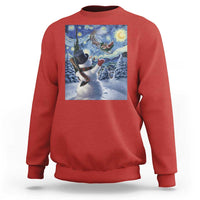 Christmas Snowman Starry Night Sweatshirt - Wonder Print Shop
