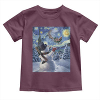 Christmas Snowman Starry Night Toddler T Shirt - Wonder Print Shop
