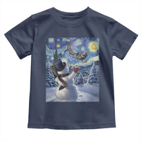 Christmas Snowman Starry Night Toddler T Shirt - Wonder Print Shop