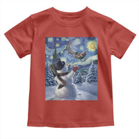 Christmas Snowman Starry Night Toddler T Shirt - Wonder Print Shop