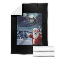 Funny Santa With Bigfoot Selfie Christmas Throw Blanket - Wonder Print Shop