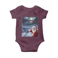 Funny Santa With Bigfoot Selfie Christmas Baby Onesie - Wonder Print Shop