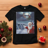 Funny Santa With Bigfoot Selfie Christmas T Shirt - Wonder Print Shop