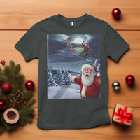 Funny Santa With Bigfoot Selfie Christmas T Shirt - Wonder Print Shop