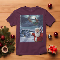 Funny Santa With Bigfoot Selfie Christmas T Shirt - Wonder Print Shop