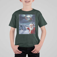 Funny Santa With Bigfoot Selfie Christmas T Shirt For Kid - Wonder Print Shop