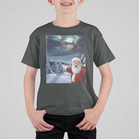 Funny Santa With Bigfoot Selfie Christmas T Shirt For Kid - Wonder Print Shop