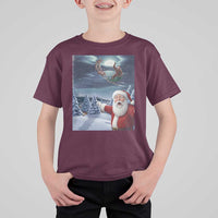 Funny Santa With Bigfoot Selfie Christmas T Shirt For Kid - Wonder Print Shop