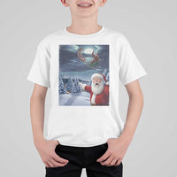 Funny Santa With Bigfoot Selfie Christmas T Shirt For Kid - Wonder Print Shop