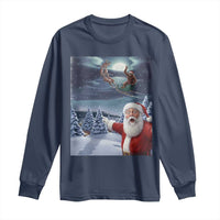 Funny Santa With Bigfoot Selfie Christmas Long Sleeve Shirt - Wonder Print Shop