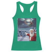 Funny Santa With Bigfoot Selfie Christmas Racerback Tank Top - Wonder Print Shop