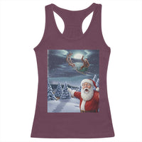 Funny Santa With Bigfoot Selfie Christmas Racerback Tank Top - Wonder Print Shop