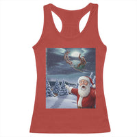 Funny Santa With Bigfoot Selfie Christmas Racerback Tank Top - Wonder Print Shop